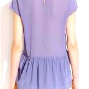 Madewell Lavender Silk Peplum Blouse